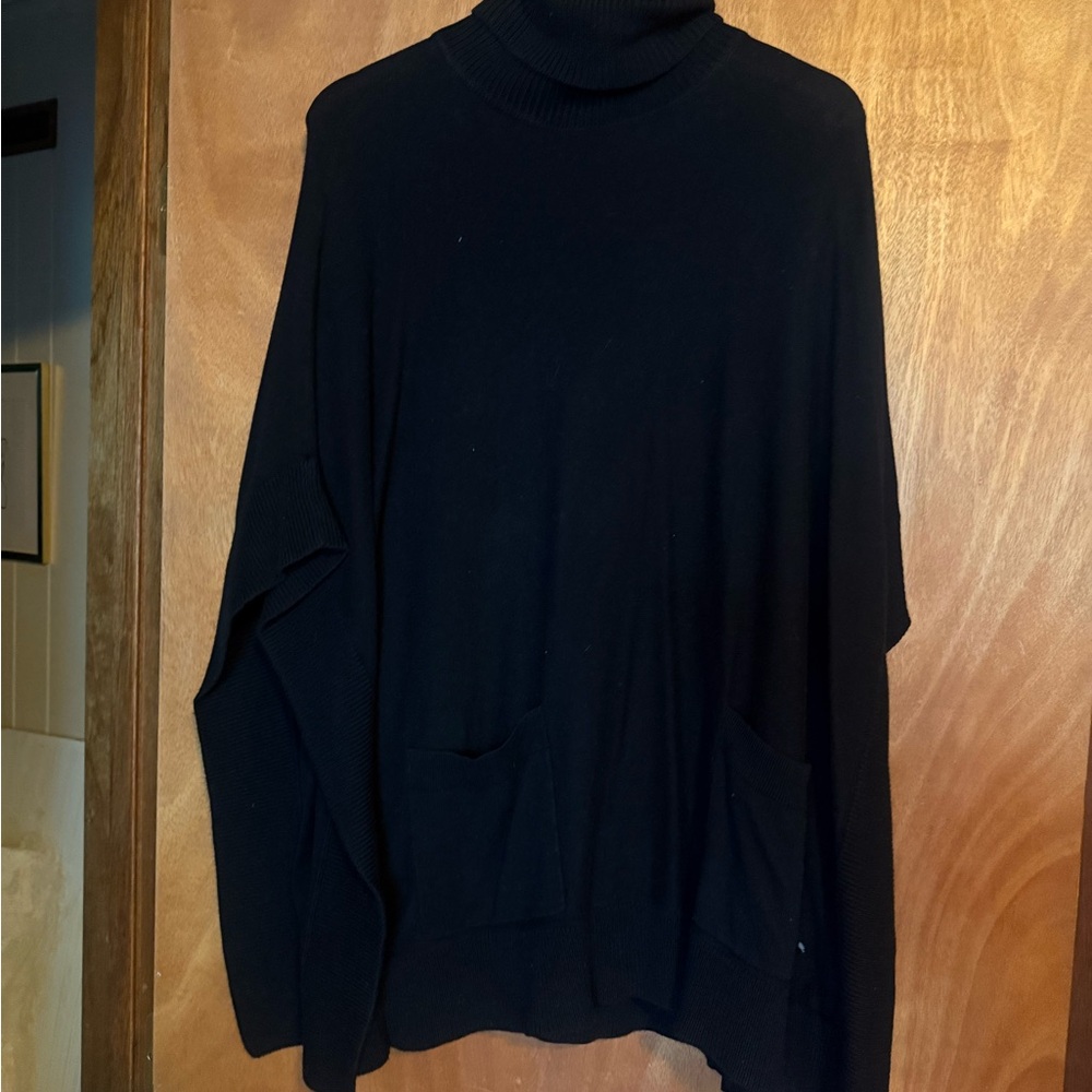 Michael Kors Women’s Classic Black Cape Sweater with side sleeves